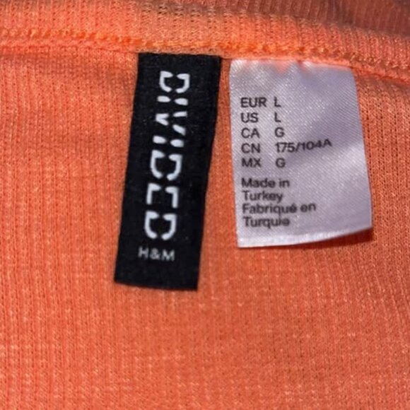Ladies Peach Drop-Shoulder Top, DIVIDED by H&M, Large, NWOT - Picture 3 of 6